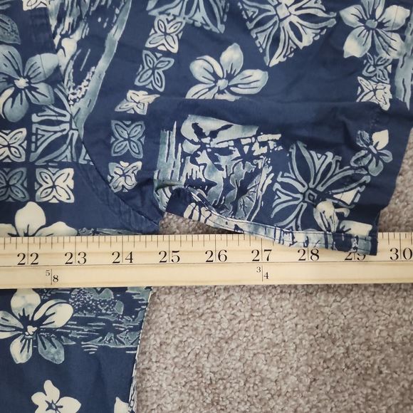 Pierre Cardin Floral Blue Vacation Button-Up Shirt - Picture 7 of 8